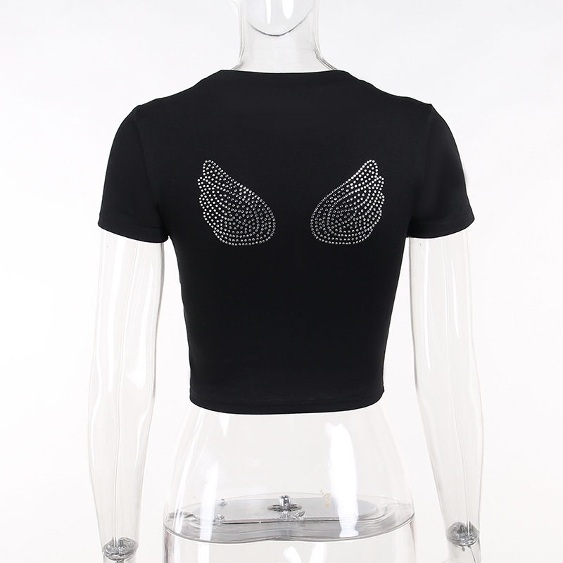 Title 9, T-shirt femme col rond, imprimé ailes de cœur d...