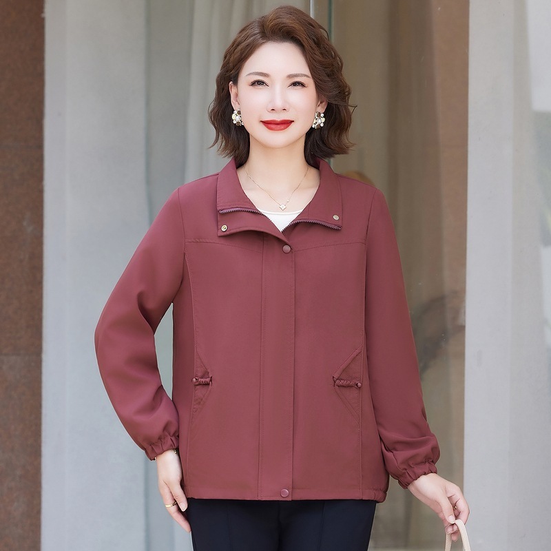 中老年大码女装夹克风衣新款中年妈妈舒适洋气防风薄款春秋外套女|undefined