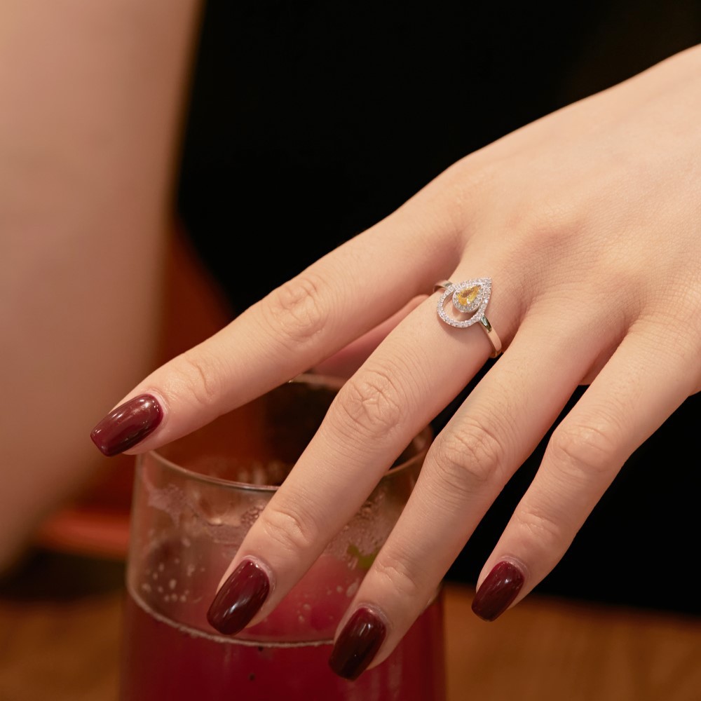 925 Sterling Silver Zircon Water Droplets Flower Rings display picture 1