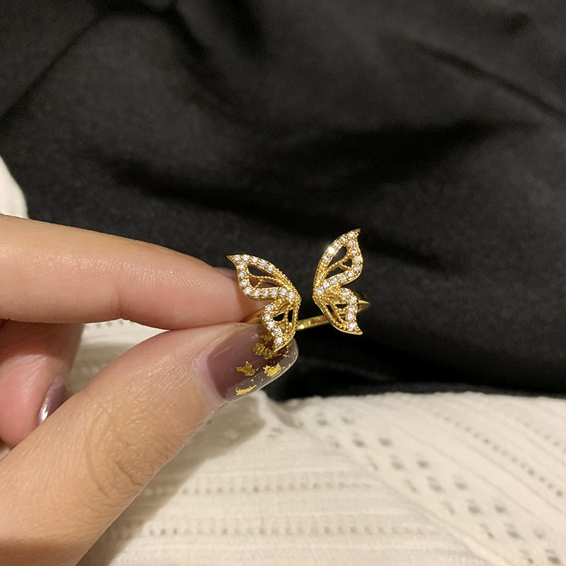 Fashionable adjustable ring, zirconium, Japanese and Korean, internet celebrity, on index finger