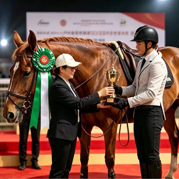 Competition prize: horse flower ribbon