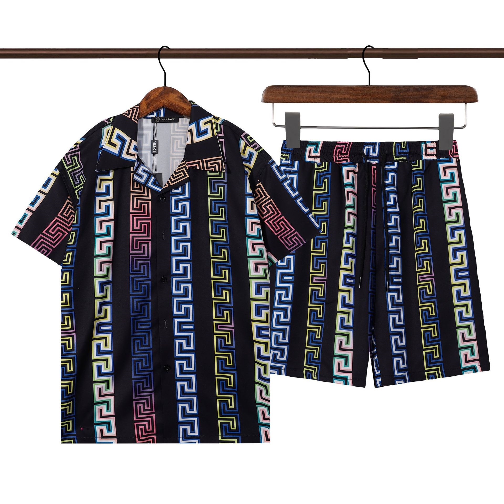 Transfronterizo de verano Amiri set clásico impresión de caju amiri camisa corta casual ropa deportiva para hombres y mujeres
