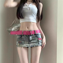 超短裤女夏季提臀丰胯牛仔短裤低腰性感a字短裤女夏牛仔热裤辣妹