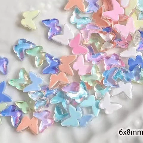 Аврора Мокко серии 6x8mm Глинцеая бабочка маникюрные украшения для девочек Макарон чехол для мобильного телефона DIY аксессуары