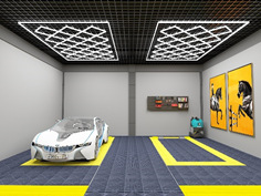 Sala de lavado de coches Estación de luz tienda de belleza led luz de techo de cristal chapado en película taller sin polvo tienda de 4S luz de la parrilla