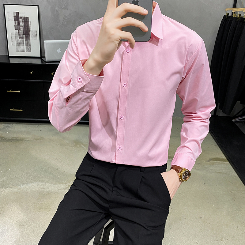 긴 소매 셔츠#분홍색