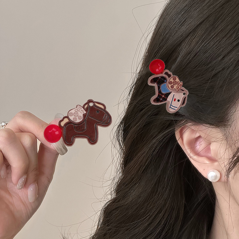 可爱萌趣钱袋小马发夹少女心甜美百搭马上有钱刘海侧边夹头饰发卡