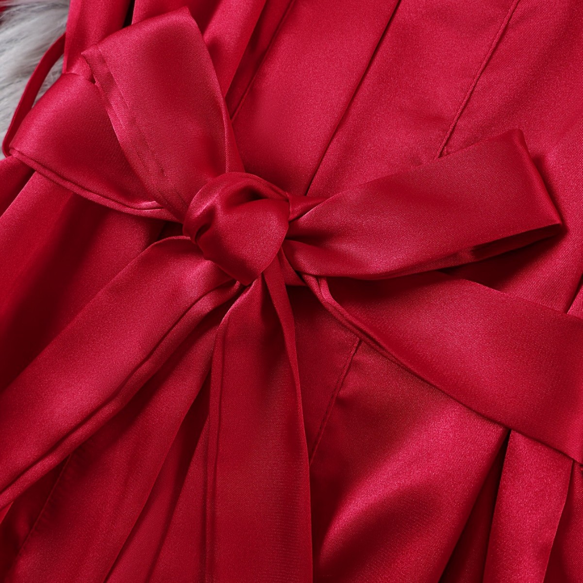 GraceChic GraceChic Cross-Border Home European And American Style Thin Sexy Women's Lace-Up Robe Simple Cardigan Sleepwear Ice Silk Bathrobe_voghion.com