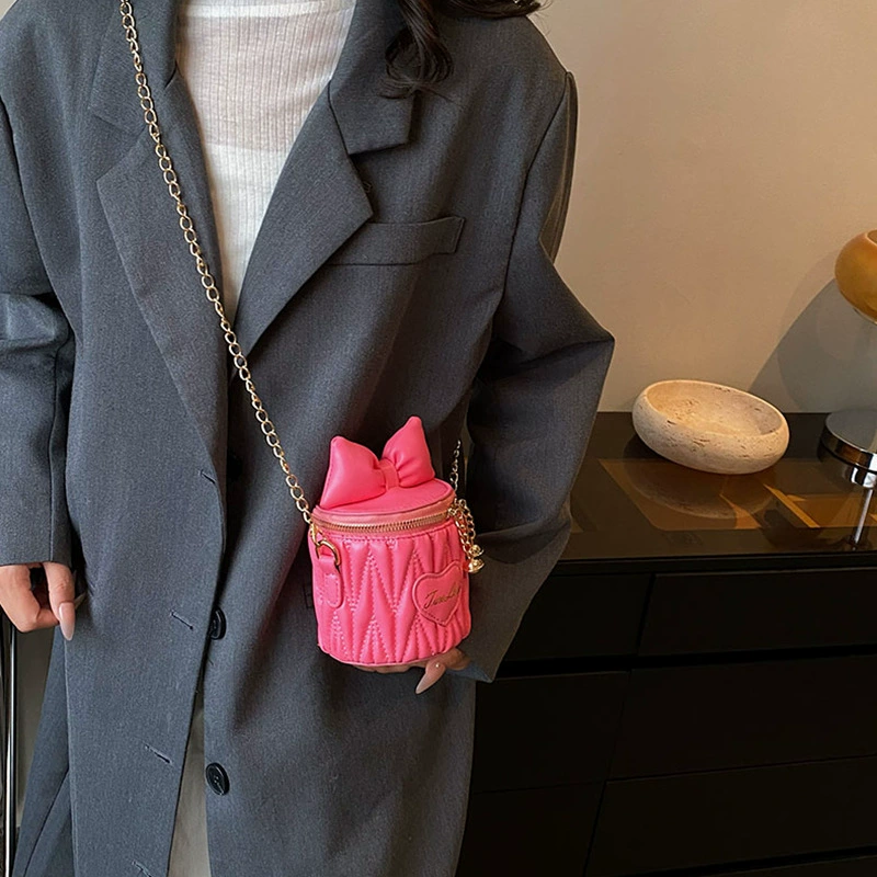 Small children's bag, shoulder bag with bow, lipstick, new collection, Chanel style