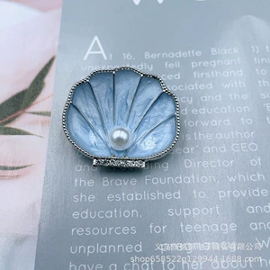 Korean creative enamel pearl shell brooch simple elegant ocean scallop brooch in stock wholesale