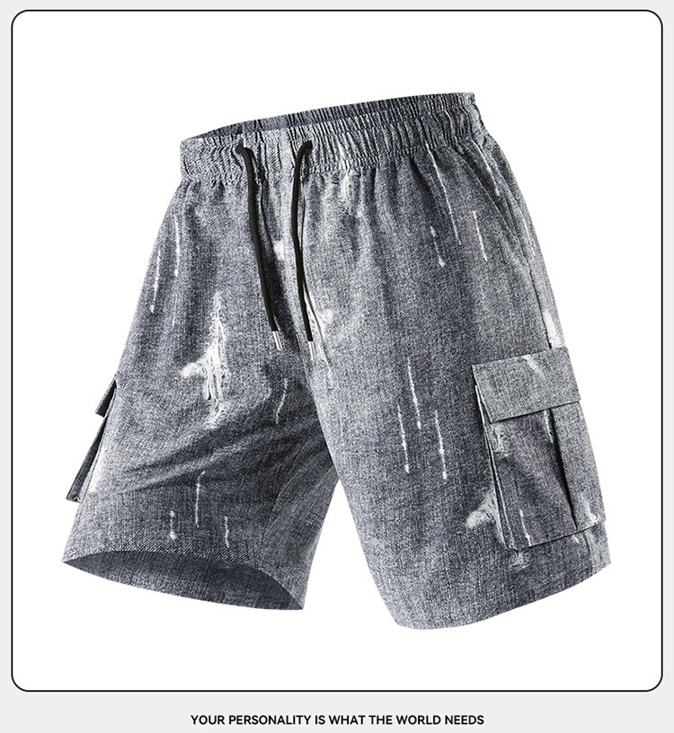 Men's Cargo Shorts 5-Inch Inseam Lightweight Polyester Casual Utility Shorts With Multiple Pockets Straight Leg Summer Shorts For Teens & Young Adults_viptrois.com