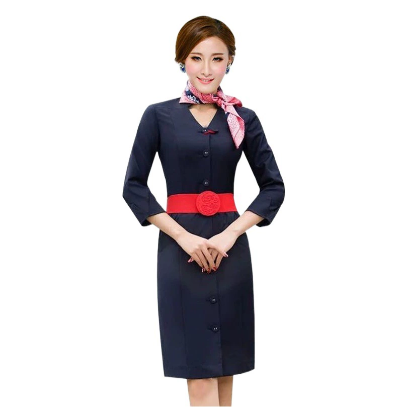 Производитель униформы для стюардесс авиакомпании China Eastern Airlines: профессиональная женская рабочая одежда с рукавами три четверти для интервью и работы.