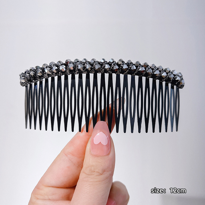 Corea del Sur todo partido horquilla femenina verano Cabeza trasera pelo roto acabado artefacto peine de pelo Cristal insertar peine flequillos horquilla diadema