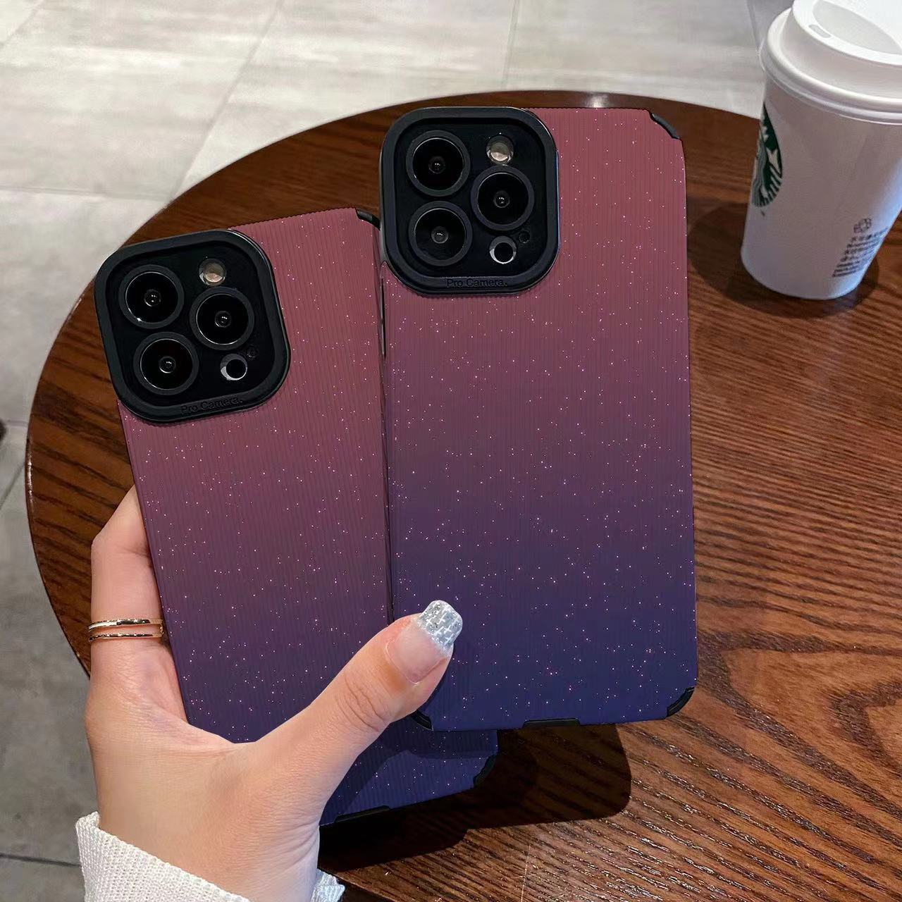 適用簡約漸變星空蘋果13/12 pro手機殼8xr iPhone11軟 14promax
