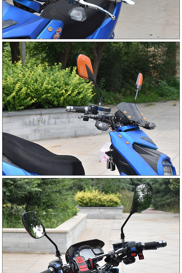 Universal Rearview Mirror for Scooter, Electric Vehicle Reflector Suitable for Ghostfire, Golden Hero, Jialing Modified Reversing Mirror