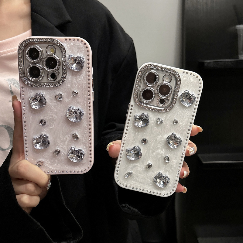 适用iphone15双面点钻苹果16promax手机壳14滴胶13KT钻11防摔软套|undefined