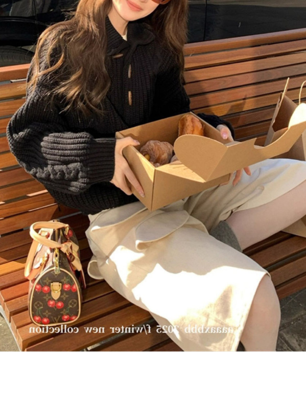 麻花针织衫毛衣女秋冬高级感套头纽扣高领休闲韩系上衣外套潮|undefined