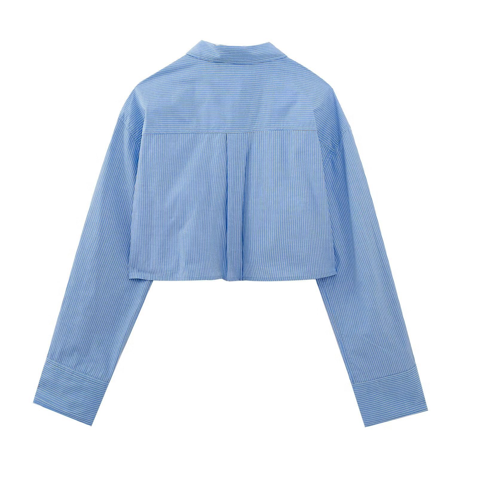 Title 3, Camicia corta donna in popeline a righe, casual...