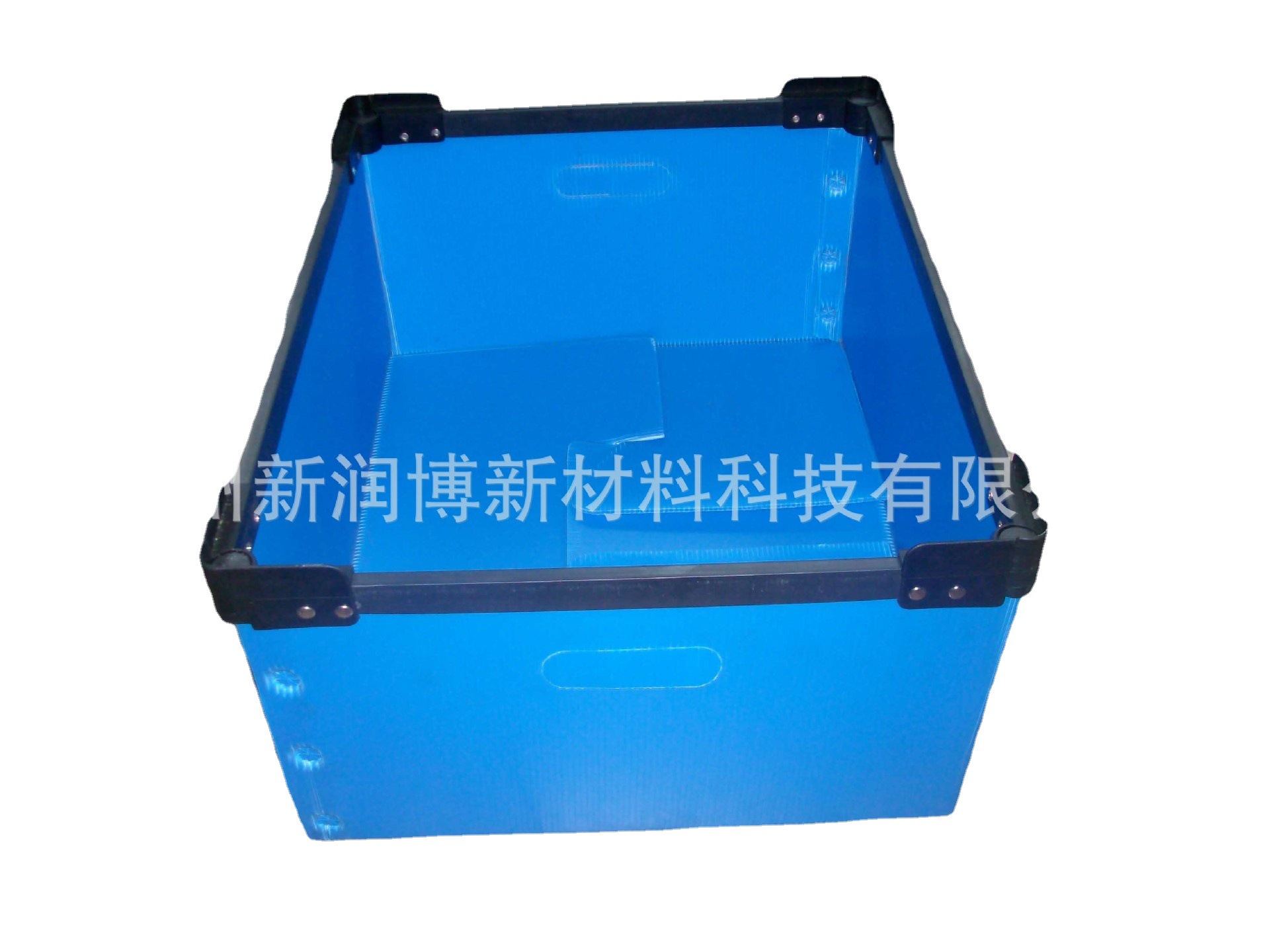 蓝色纸箱结构PP翻盖箱 塑料中空板物流包装周转箱 瓦楞板箱子