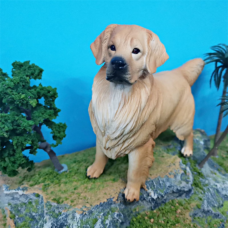 Simulación cognitiva de los niños transfronterizos sólido gran Golden Retriever mascota perro modelo animal decoración de escritorio adornos estáticos