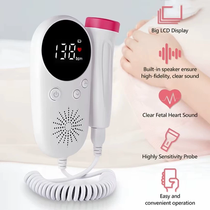 Измеритель сердечного ритма плода Доплер монитор сердечного ритма плода прослушивание монитора сердечного ритма плода дома беременные женщины прослушивание W8-25 трансграничный