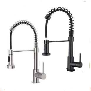 Cross-border 304 stainless steel spring pull kitchen hot and cold faucet vegetable basin sink sink mixing valve