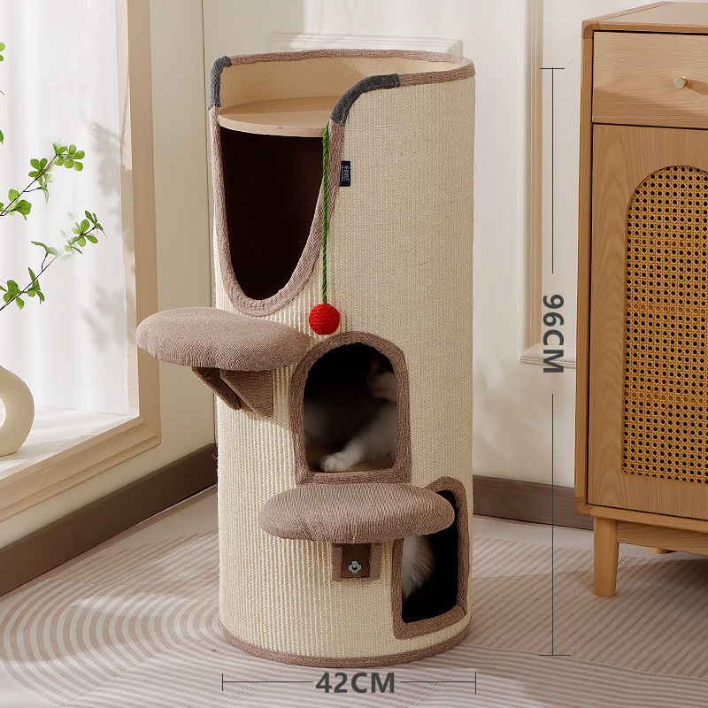 Nueva casa para gatos, marco de escalada para gatos de verano, cubo de sisal integrado para árbol para gatos, suministros para la casa de gatos, cubo de gato simple para gatos