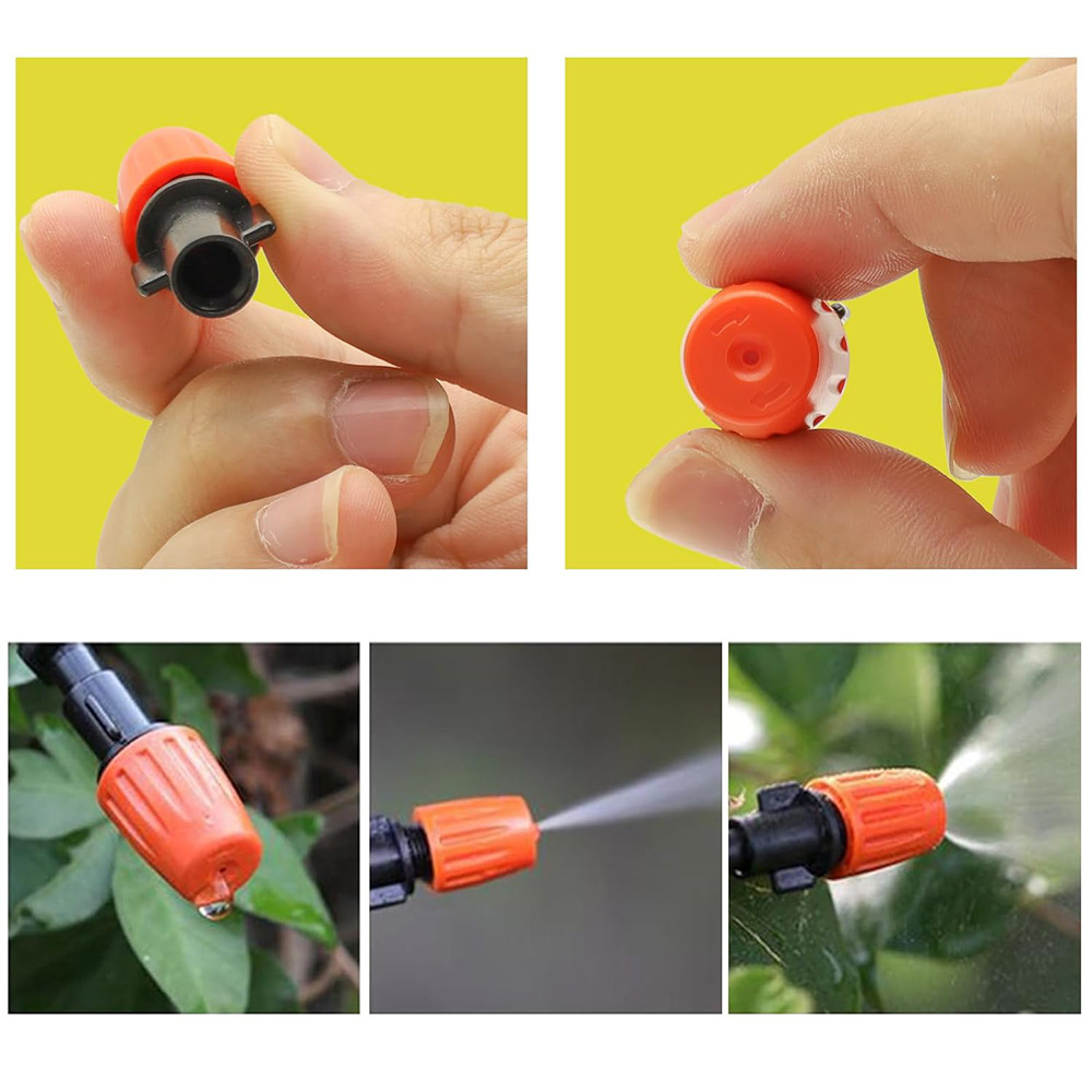 Jardín de riego de atomización naranja regador automático de flores regador de goteo de enfriamiento y eliminación de polvo conjunto de boquilla de pulverización de riego
