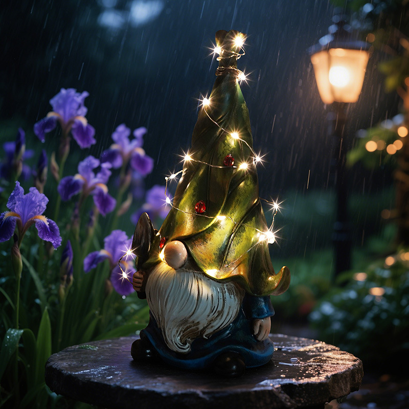   of Luminous Shovel Elf Gnome Figurines for Christmas Decoration, Landscaping, Garden Decoration, Resin Crafts
