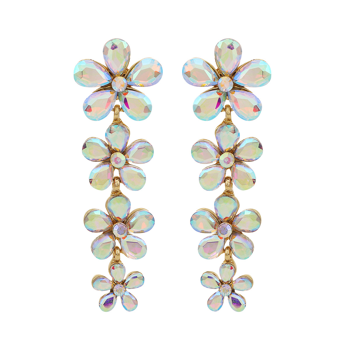 Flowers Design 1 Pair Simple Style Flower Flowers Alloy Drop Earrings