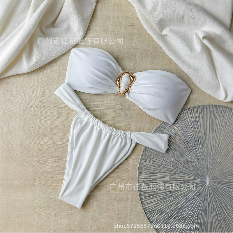 European and American High-Elastic Tube Top Style Back Strap Vacation Style Seaside Beach Pool Party Bikini Swimsuit Two-Piece Set European and American High-Elastic Tube Top Style Back Strap Vacation Style Seaside Beach Pool Party Bikini Swimsuit Two-Piece Set
