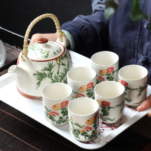 特价大号茶壶茶盘陶瓷青花瓷功夫提梁壶家用简约茶具套装厂家直销