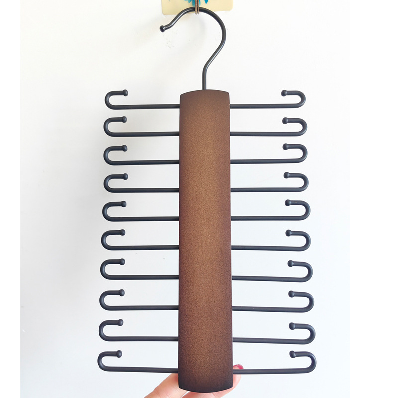 Estante de lazo de madera maciza 20 ganchos de color retro pajarita corbata cinturón colgante almacenamiento rack hombres guardarropa ahorro de espacio