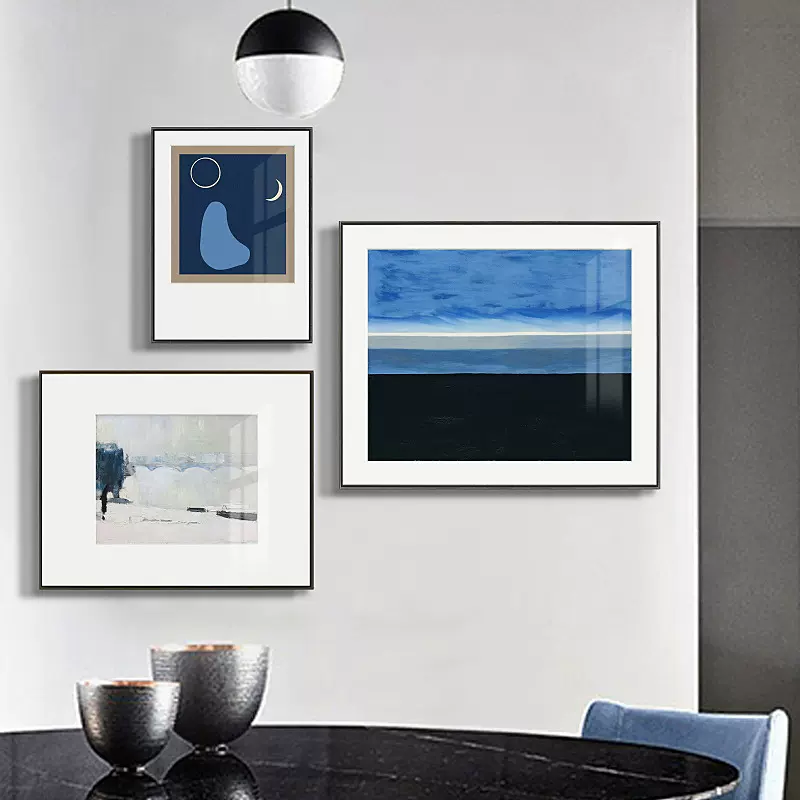 现代客厅装饰画北欧餐厅个性创意小清新风景挂画沙发背景墙组合画