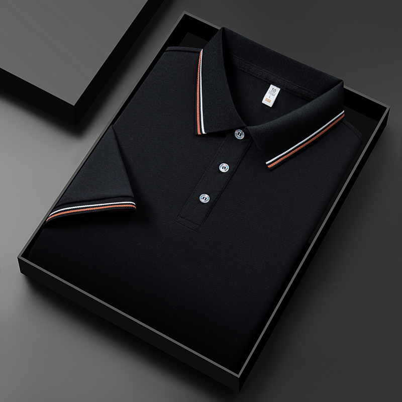 Camiseta polo de manga corta con solapa de seda fría para hostelería y supermercados, uniforme de fábrica personalizado, camiseta de trabajo con texto y logotipo impresos.