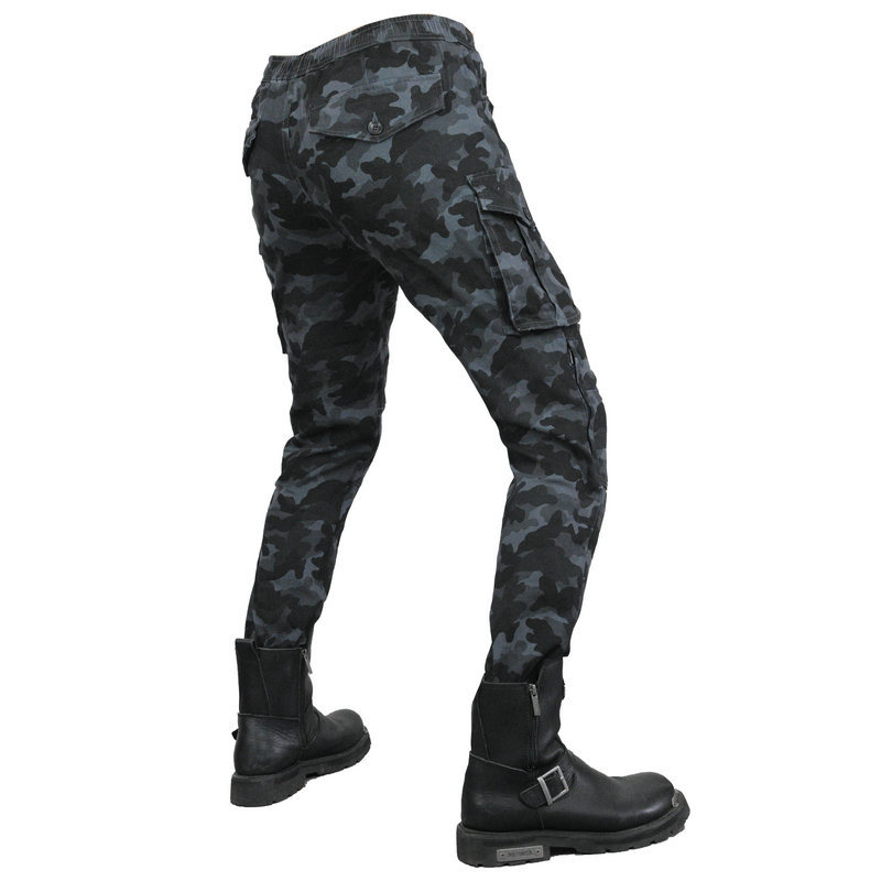 Pantalones de motocicleta Four Seasons pantalones casuales delgados monos de camuflaje negro pantalones de montar en motocicleta hombres y mujeres equipo de protección ajustable