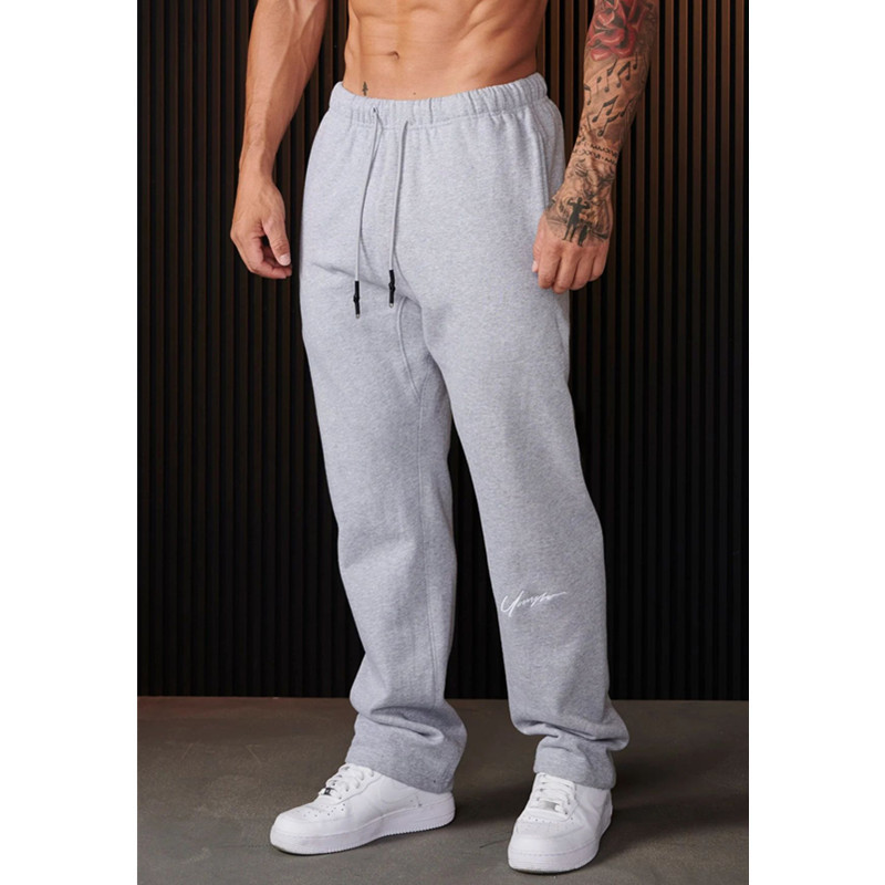 YOUNGLA New Men's Sports Pants Heavy Trousers with Trousers Embroidered Trousers Jogger Sports Fitness Straight Pants Wei
