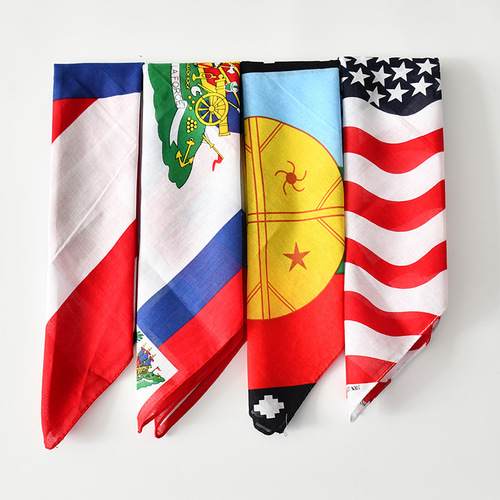Cross-border best-selling bandana cotton headscarf flag square scarf magic outdoor amoeba pattern hip-hop square scarf customization