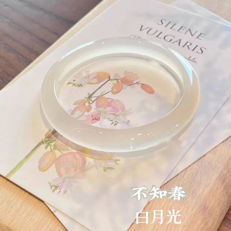 超仙白月光手镯小众设计古风中式韵味配饰清透感纯白镯子百塔手饰|undefined