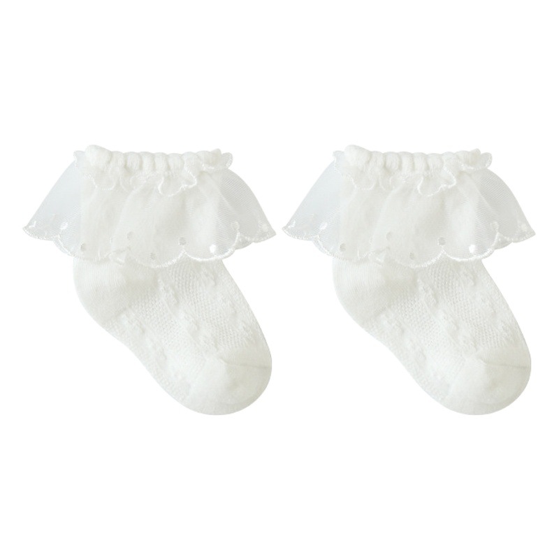 23 nuevos calcetines de bebé calcetines de las niñas de verano fino calcetines de malla de algodón peinado calcetines de bebé de encaje