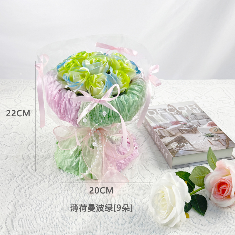 新品珠光幻彩仿真花束香皂花生日节日礼品送女友求婚告白浪漫礼物|undefined