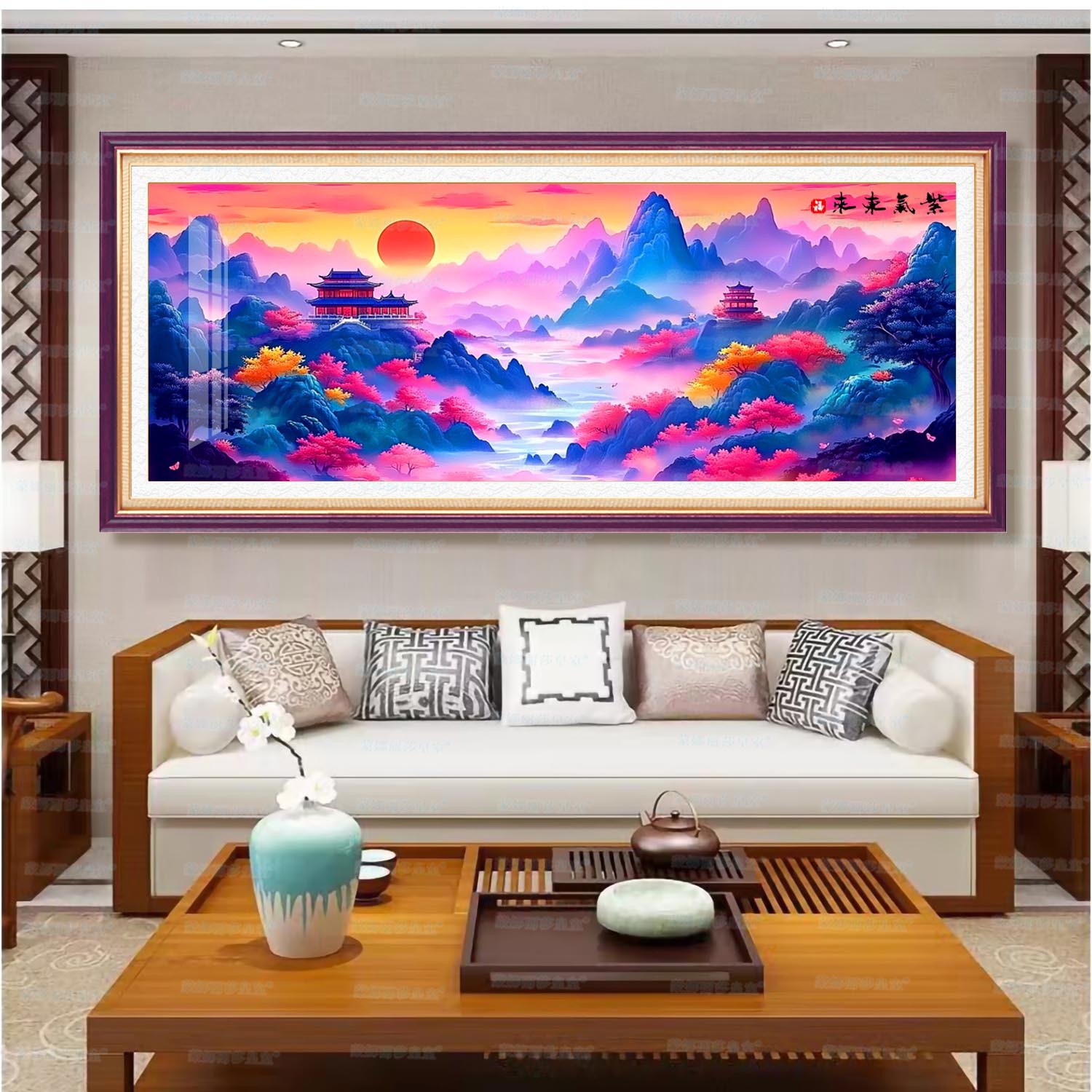 [Genuino] Mona Lisa Royal Cross Stitch Ziqi Donglai Sala de estar china Entrada Fábrica de punto de cruz al por mayor