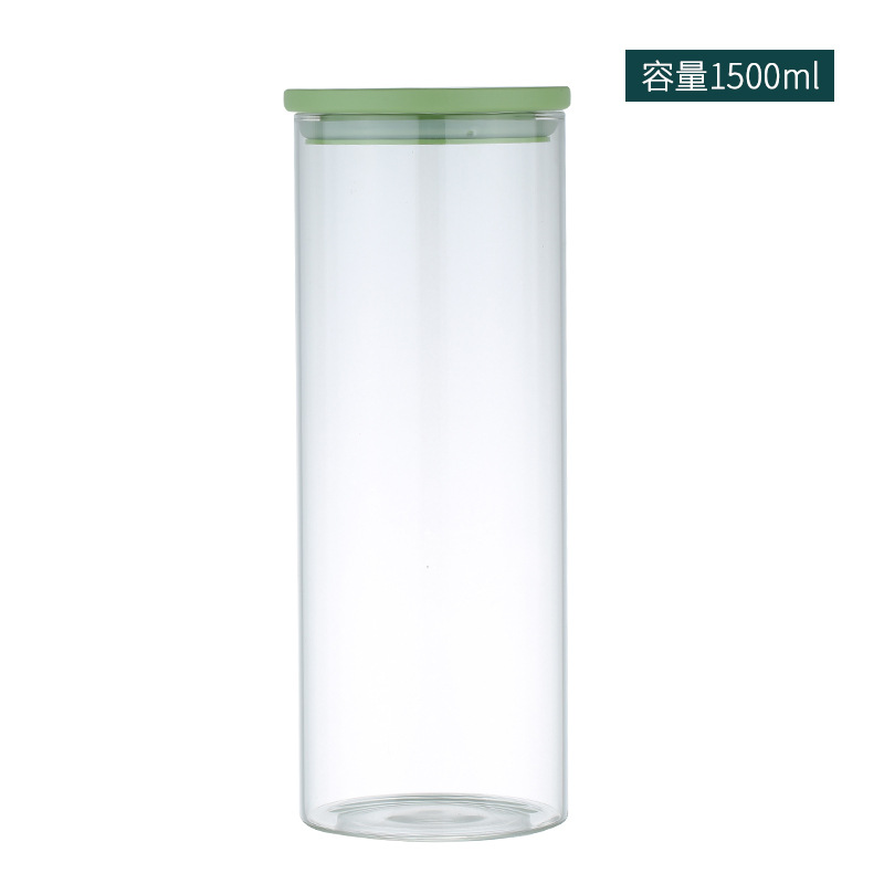 Frascos Redondos Sellados de Borosilicato de Alta Calidad al por Mayor, Frascos de Vidrio Transparentes para Almacenamiento, Frascos para Conservar Té Fresco, Frascos para Almacenar Granos y Dulces