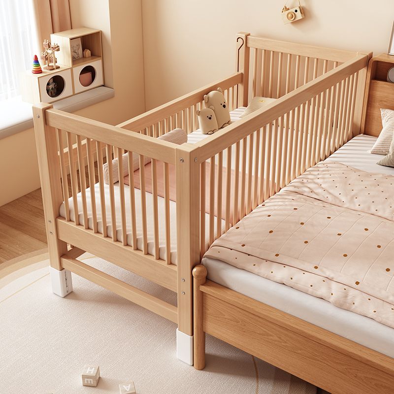 All Beech Children's Spliced ​​Bed Solid Wood Crib Baby Crib Spliced ​​Large Bedside Bed Boy Girl Children's Bed