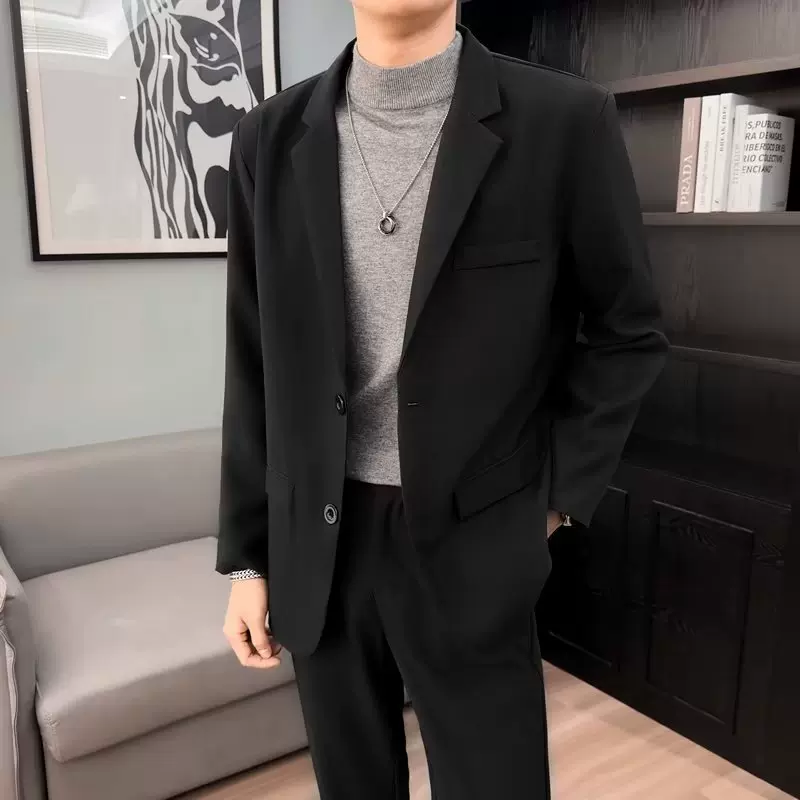 男士休闲西装外套潮韩版帅气轻熟风上衣痞帅轻奢西服休闲百搭开衫