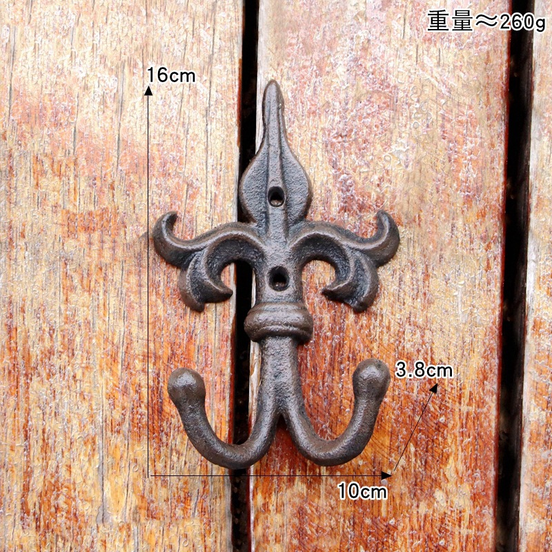 Gancho Perchero de Hierro Fundido Decorativo para Hogar y Jardín