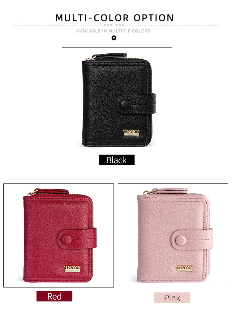 Side Zipper Closure Type Unisex Solid Color Pu Leather Side Zipper Wallets