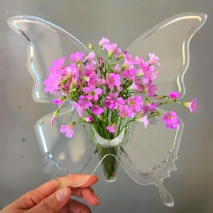 Home Creative Hydroponic Butterfly Vase Ornaments Gifts Office Desktop Water Plant Container Table Decorations