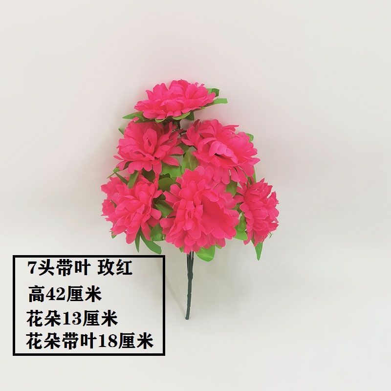 7-leaf chrysanthemum (rose red) 1-1 branch (excluding flower pot), the best quality choice