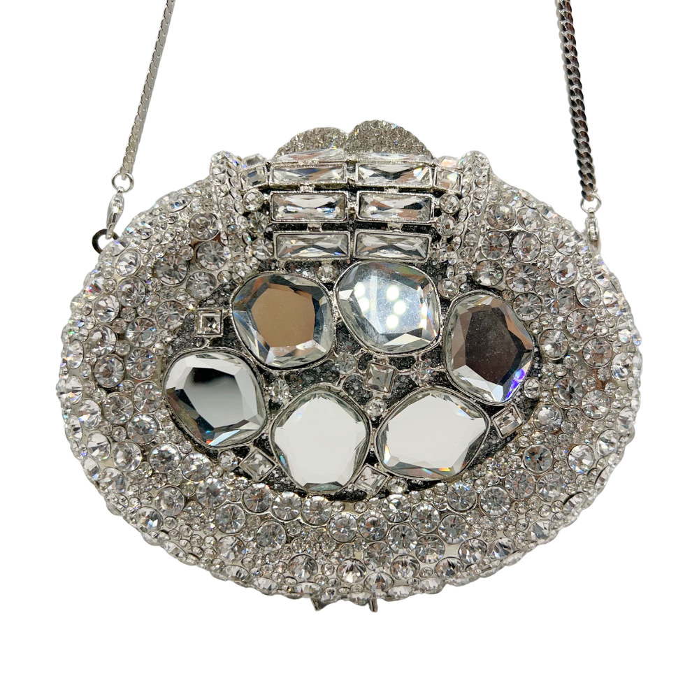 Piedra fábrica de bolsas de noche metal hueco diamantes bolsas de banquete diamantes bolsas de mano de mujer